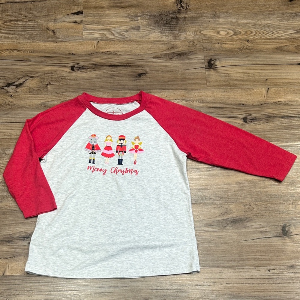 Kids Festive Red and Gray Long Sleeve Tee